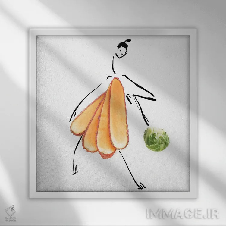 تابلو سیبزمینی شیرین اثر گرچن روهرز - نمای قابدار سفید