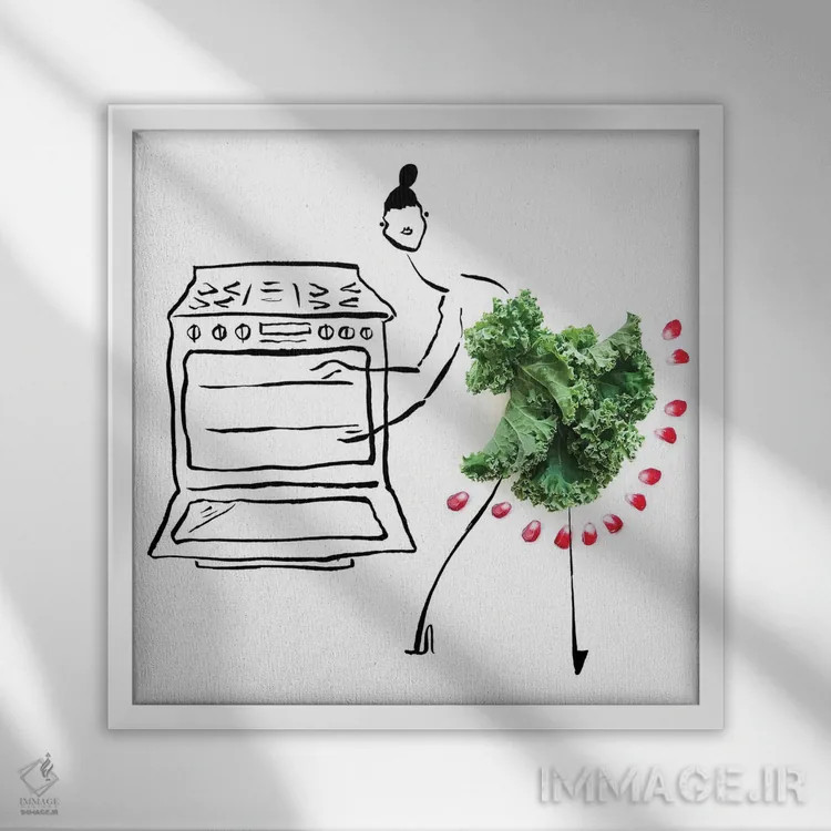 تابلو کلم کیل (سری دوم) اثر گرچن روهرز - نمای قابدار سفید