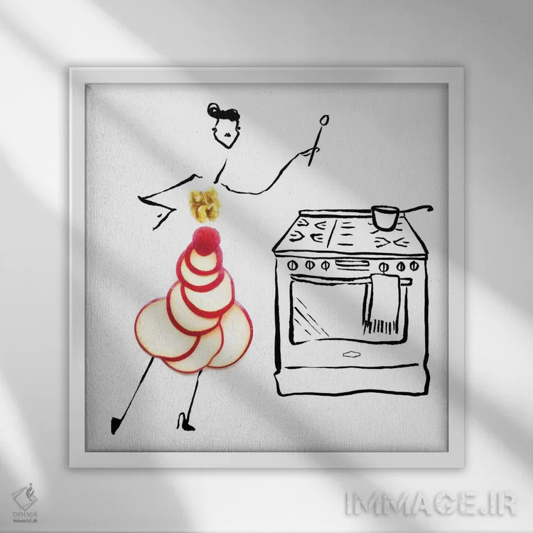 تابلو سیب (سری دوم) اثر گرچن روهرز - نمای قابدار سفید