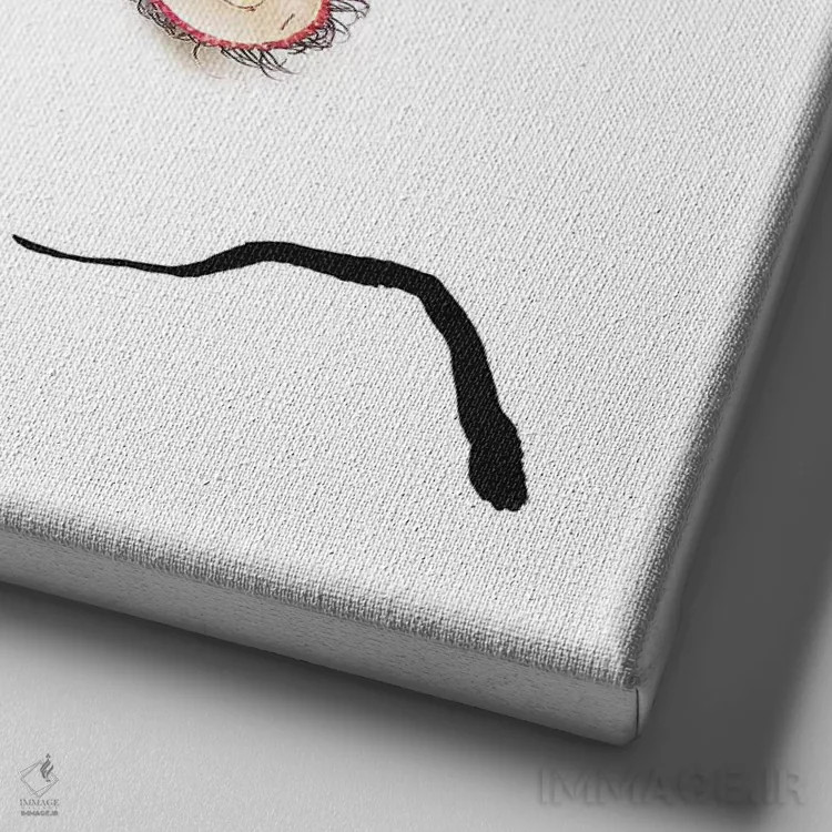 تابلو لیچی (میوه آسیایی) اثر گرچن روهرز - نمای نزدیک بافت بوم