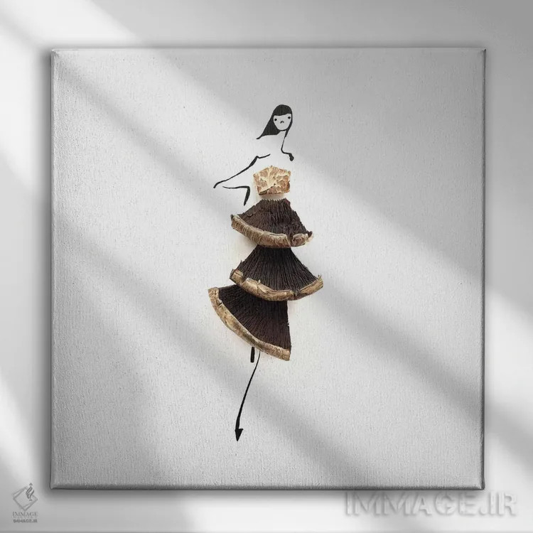 تابلو قارچ اثر گرچن روهرز - نمای روبهرو روی دیوار