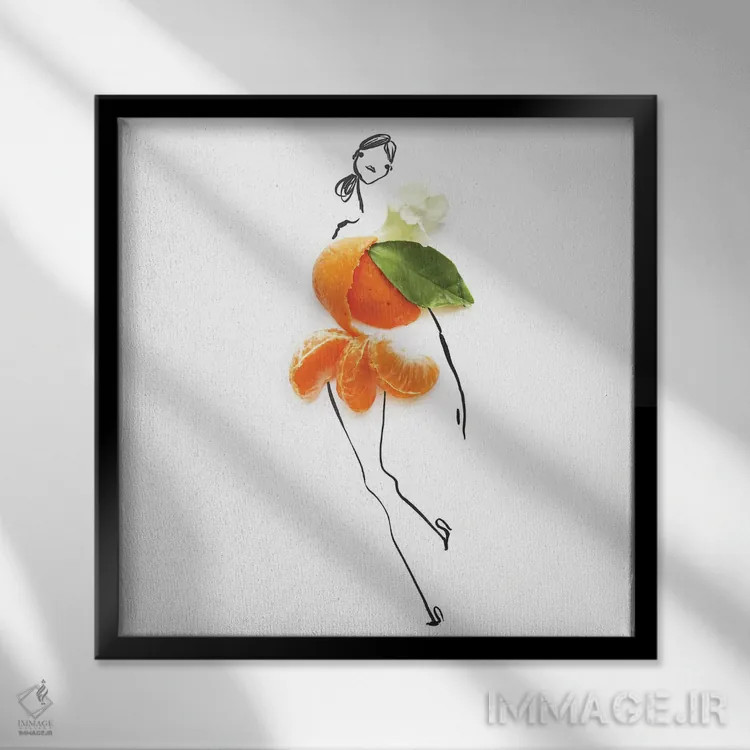 تابلو پرتقال اثر گرچن روهرز - نمای قابدار مشکی