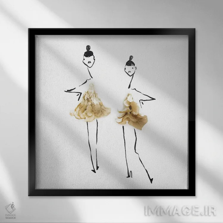 تابلو قارچ مایتاکه اثر گرچن روهرز - نمای قابدار مشکی