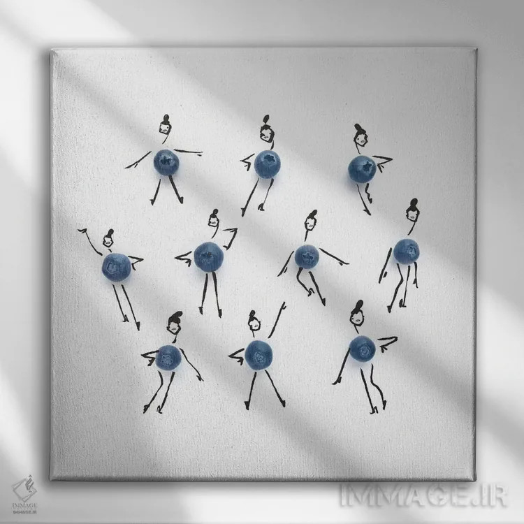 تابلو بلوبری اثر گرچن روهرز - نمای روبهرو روی دیوار