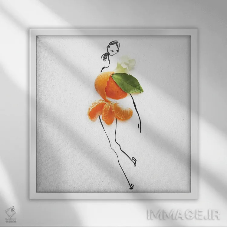 تابلو پرتقال اثر گرچن روهرز - نمای قابدار سفید