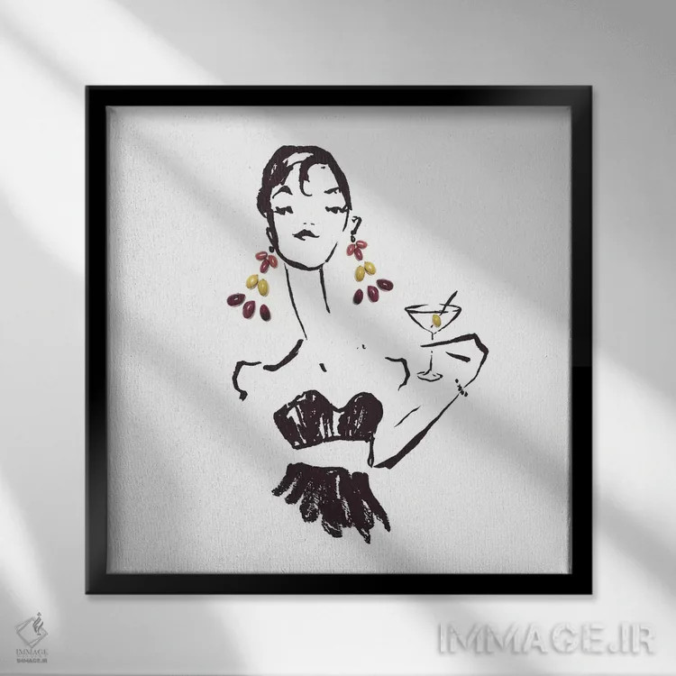 تابلو زیتون (سری اول) اثر گرچن روهرز - نمای قابدار مشکی