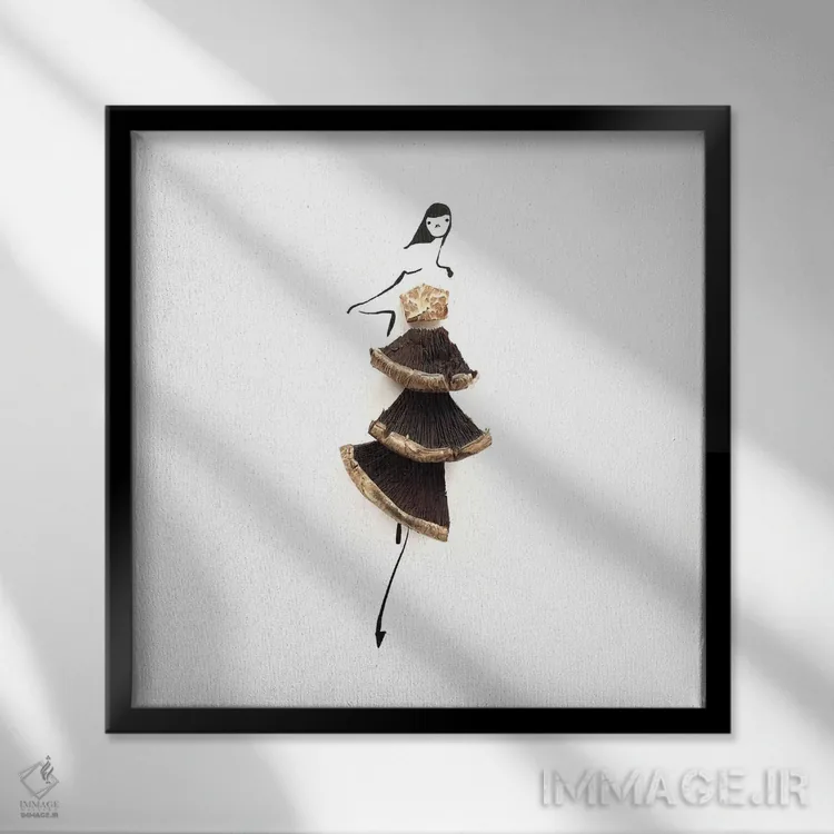 تابلو قارچ اثر گرچن روهرز - نمای قابدار مشکی
