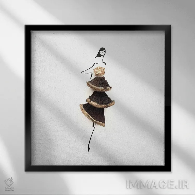 تابلو قارچ اثر گرچن روهرز - نمای قابدار مشکی