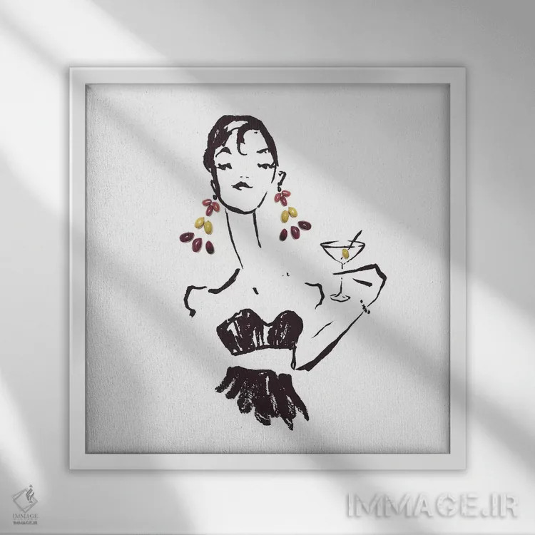 تابلو زیتون (سری اول) اثر گرچن روهرز - نمای قابدار سفید