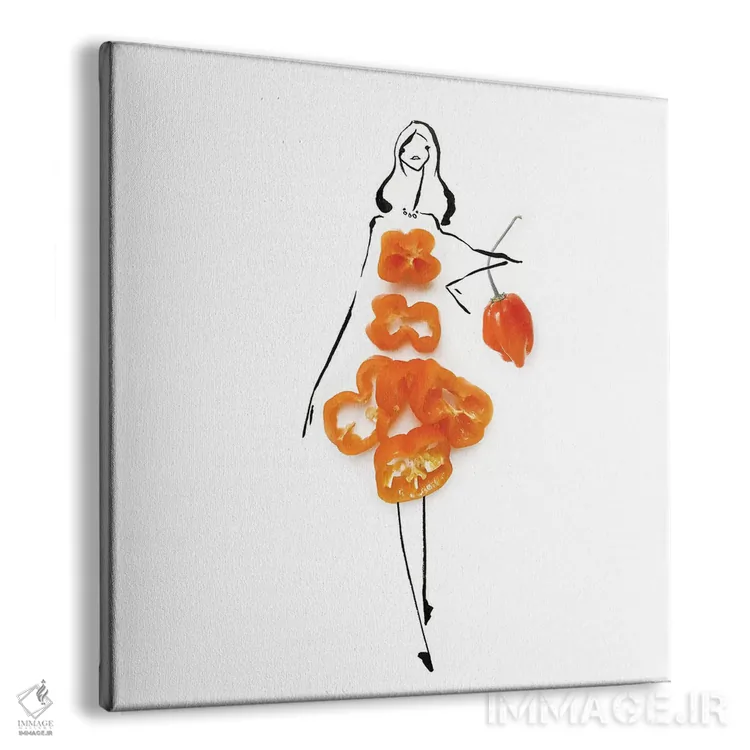 تابلو هَبانرو نارنجی (فلفل تند مکزیکی) اثر گرچن روهرز - نمای پرسپکتیو محصول