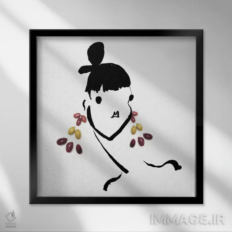 تابلو زیتون (سری سوم) اثر گرچن روهرز - نمای قابدار مشکی