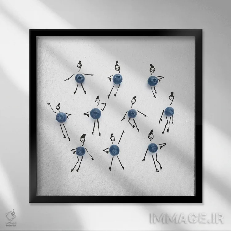 تابلو بلوبری اثر گرچن روهرز - نمای قابدار مشکی