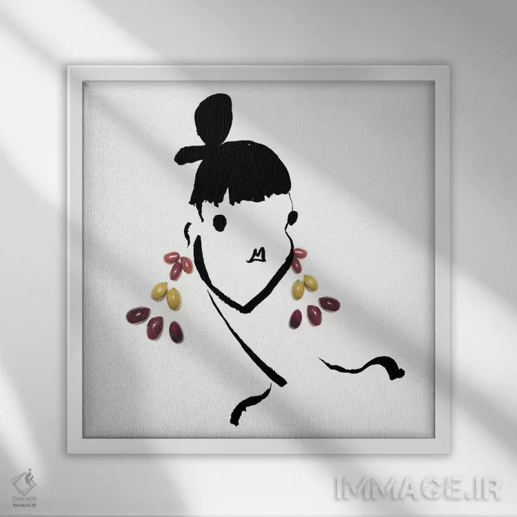 تابلو زیتون (سری سوم) اثر گرچن روهرز - نمای قابدار سفید