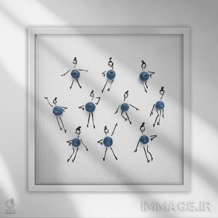 تابلو بلوبری اثر گرچن روهرز - نمای قابدار سفید