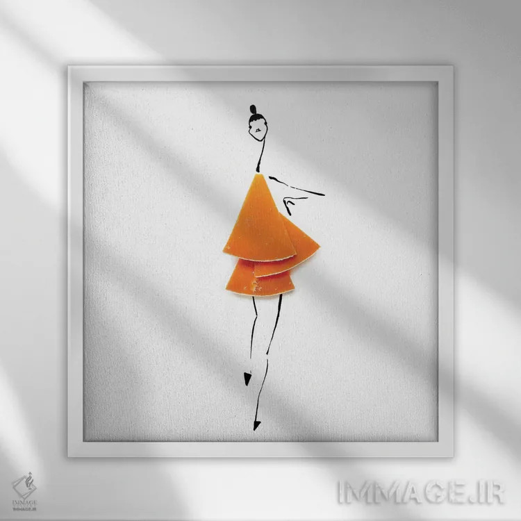 تابلو پنیر نارنجی اثر گرچن روهرز - نمای قابدار سفید