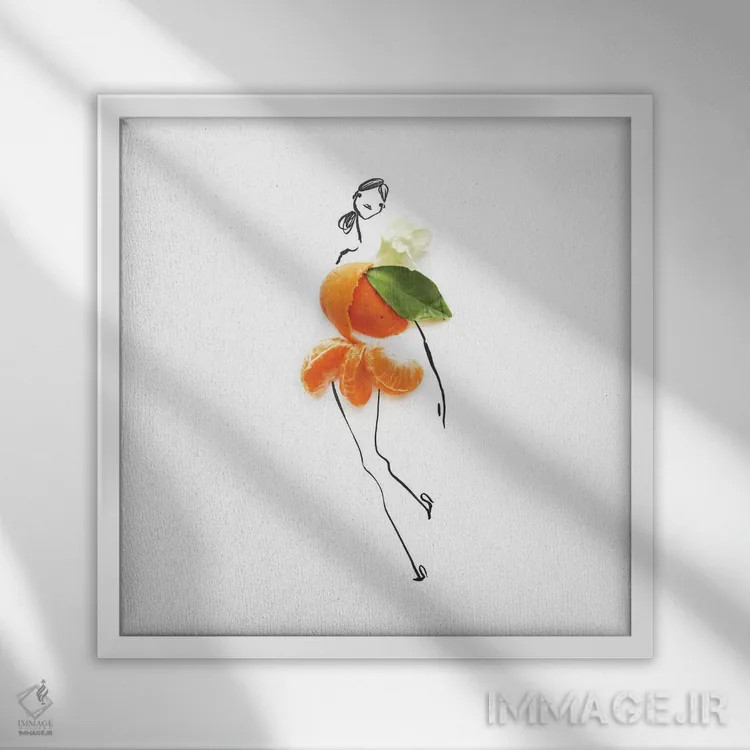 تابلو پرتقال اثر گرچن روهرز - نمای قابدار سفید