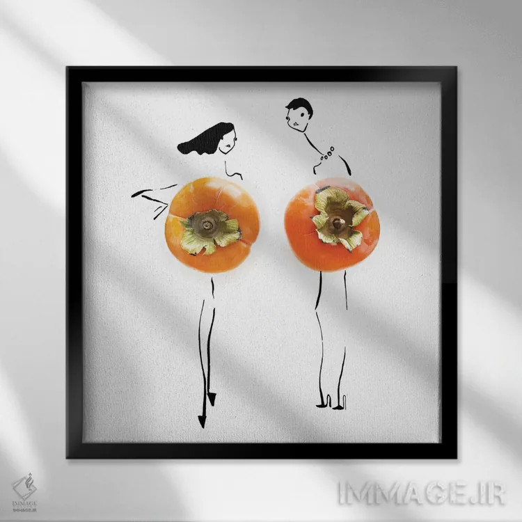 تابلو خرمالو اثر گرچن روهرز - نمای قابدار مشکی