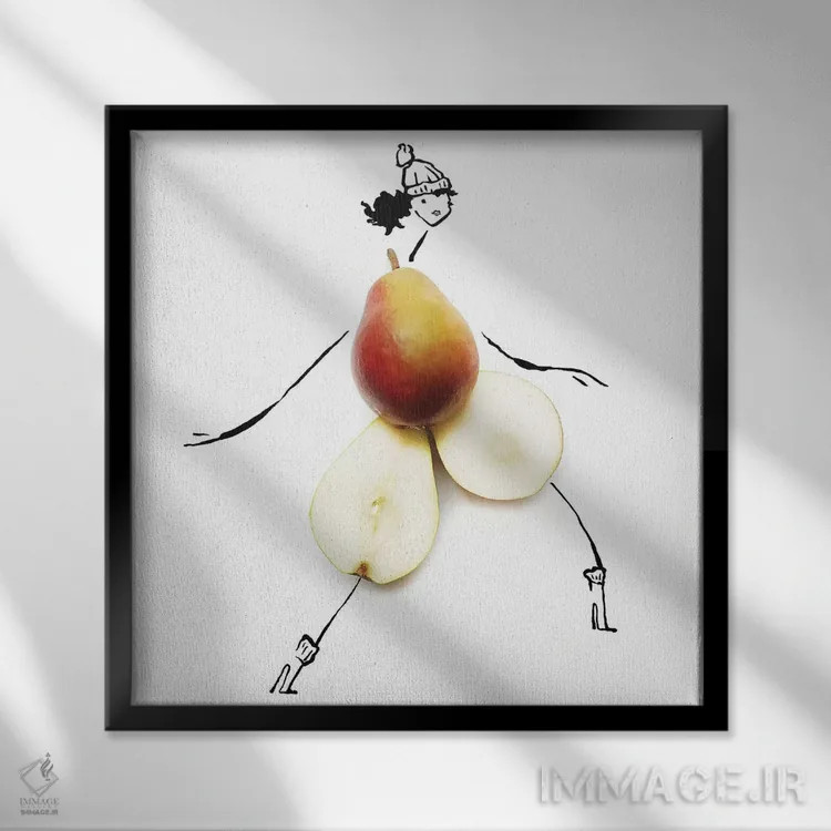 تابلو گلابی اثر گرچن روهرز - نمای قابدار مشکی