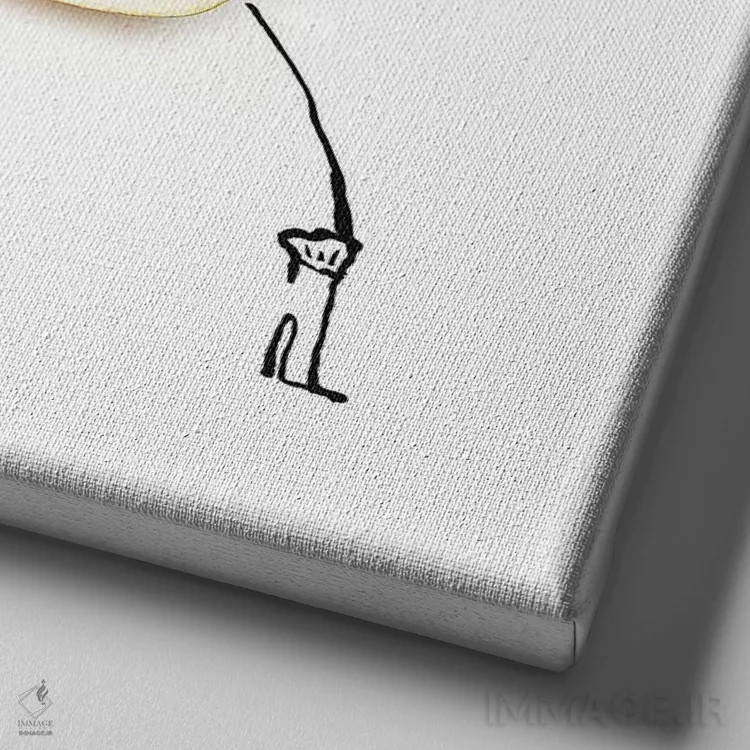 تابلو گلابی اثر گرچن روهرز - نمای نزدیک بافت بوم