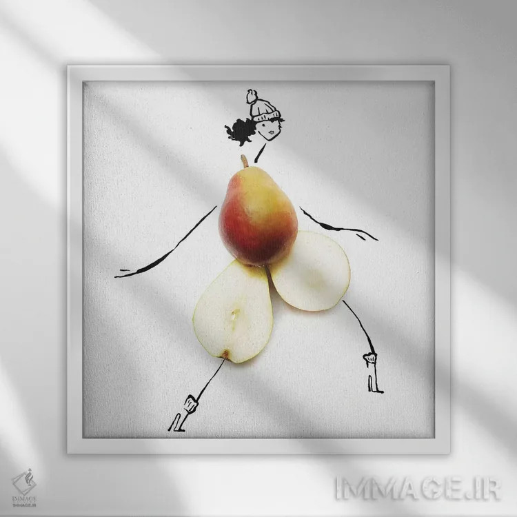 تابلو گلابی اثر گرچن روهرز - نمای قابدار سفید