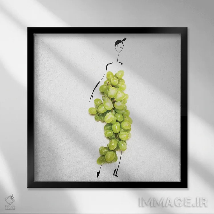 تابلو انگور سبز اثر گرچن روهرز - نمای قابدار مشکی