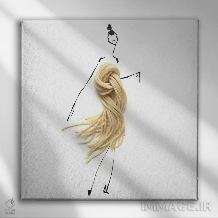 تابلو پاستای قهوهای اثر گرچن روهرز - نمای روبهرو روی دیوار