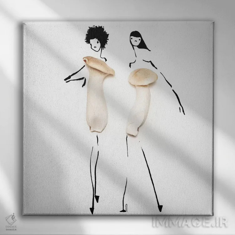 تابلو قارچ (عامیانه) اثر گرچن روهرز - نمای روبهرو روی دیوار