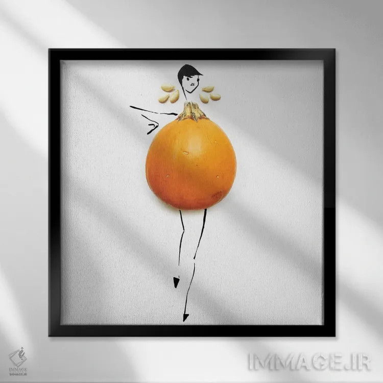 تابلو کدو تنبل اثر گرچن روهرز - نمای قابدار مشکی