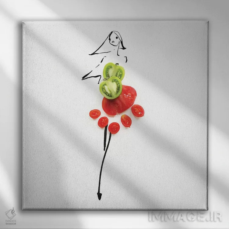 تابلو گوجه فرنگی (سری دوم) اثر گرچن روهرز - نمای روبهرو روی دیوار