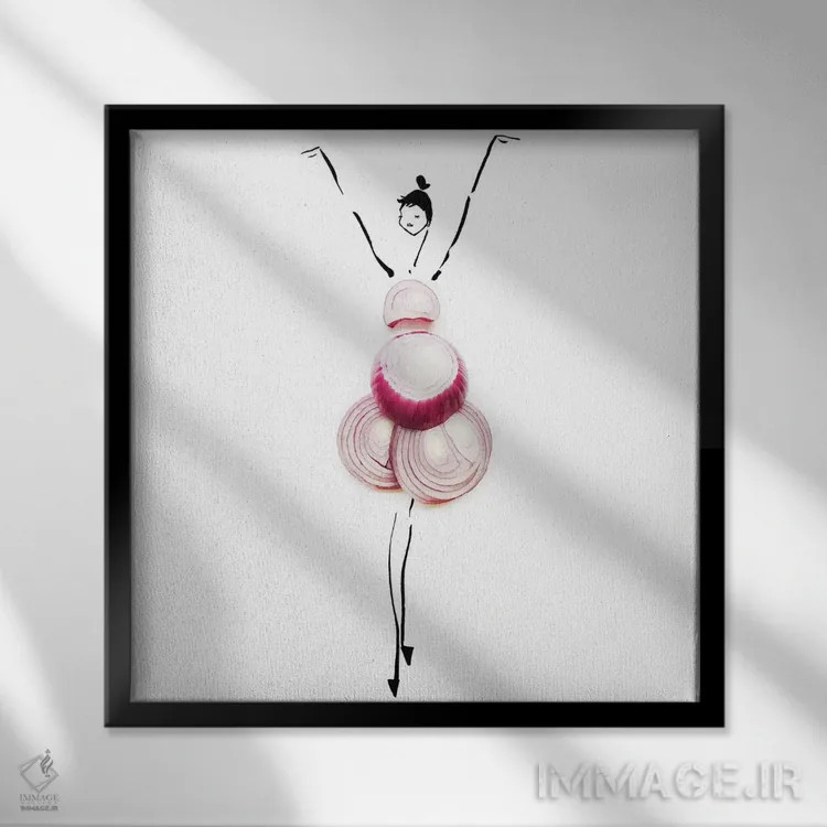 تابلو پیاز قرمز اثر گرچن روهرز - نمای قابدار مشکی