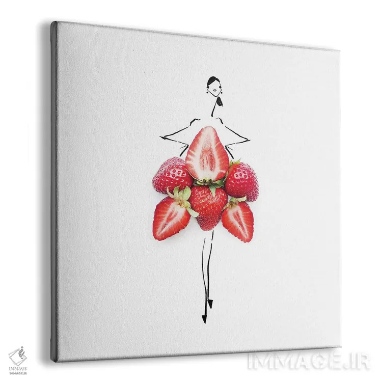 تابلو توتفرنگی اثر گرچن روهرز - نمای پرسپکتیو محصول