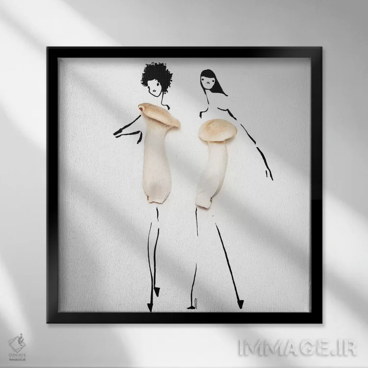 تابلو قارچ (عامیانه) اثر گرچن روهرز - نمای قابدار مشکی