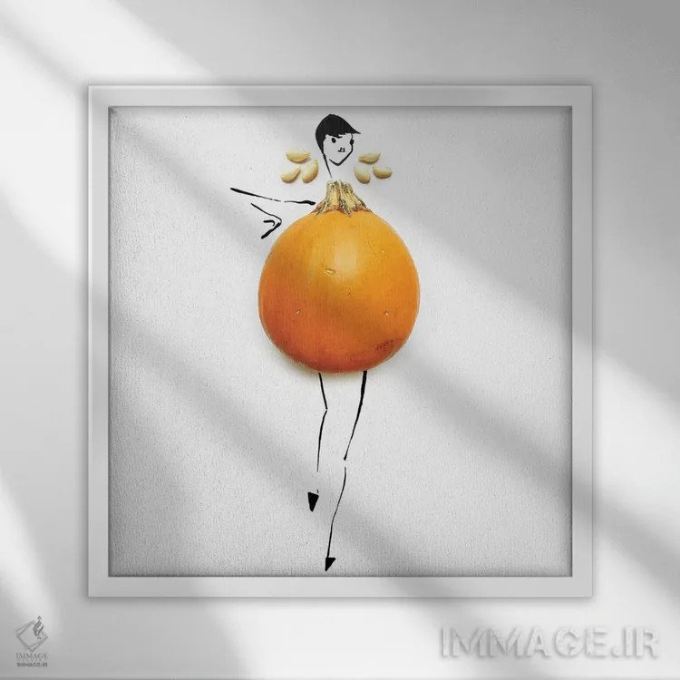 تابلو کدو تنبل اثر گرچن روهرز - نمای قابدار سفید