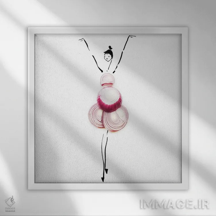 تابلو پیاز قرمز اثر گرچن روهرز - نمای قابدار سفید