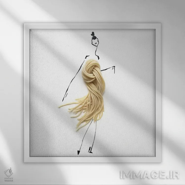 تابلو پاستای قهوهای اثر گرچن روهرز - نمای قابدار سفید