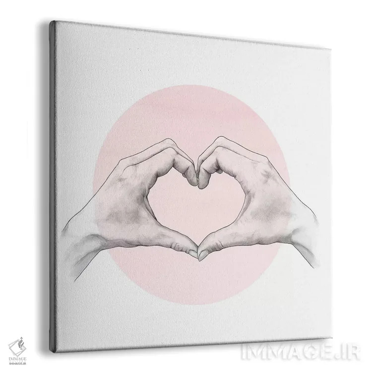 تابلو قلب در دستان اثر لورا گریوز - نمای پرسپکتیو محصول