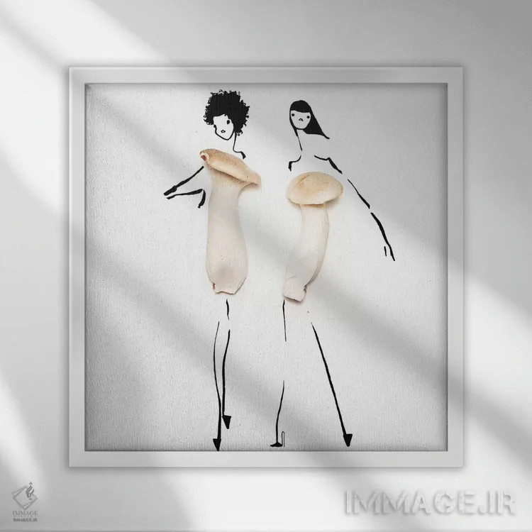 تابلو قارچ (عامیانه) اثر گرچن روهرز - نمای قابدار سفید