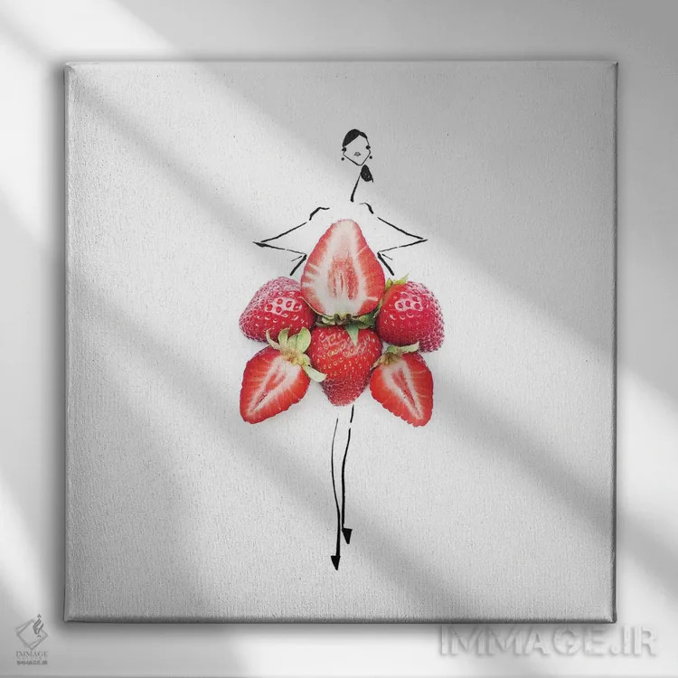 تابلو توتفرنگی اثر گرچن روهرز - نمای روبهرو روی دیوار