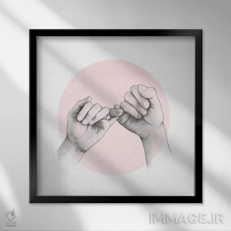 تابلو صورتی (پینکی) اثر لورا گریوز - نمای قابدار مشکی