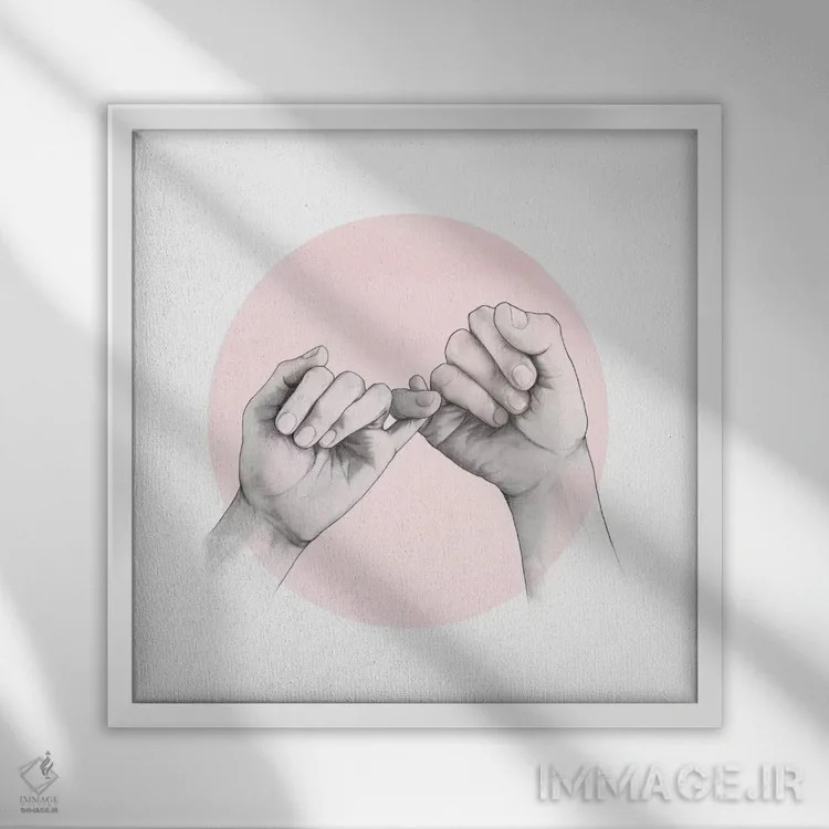 تابلو صورتی (پینکی) اثر لورا گریوز - نمای قابدار سفید