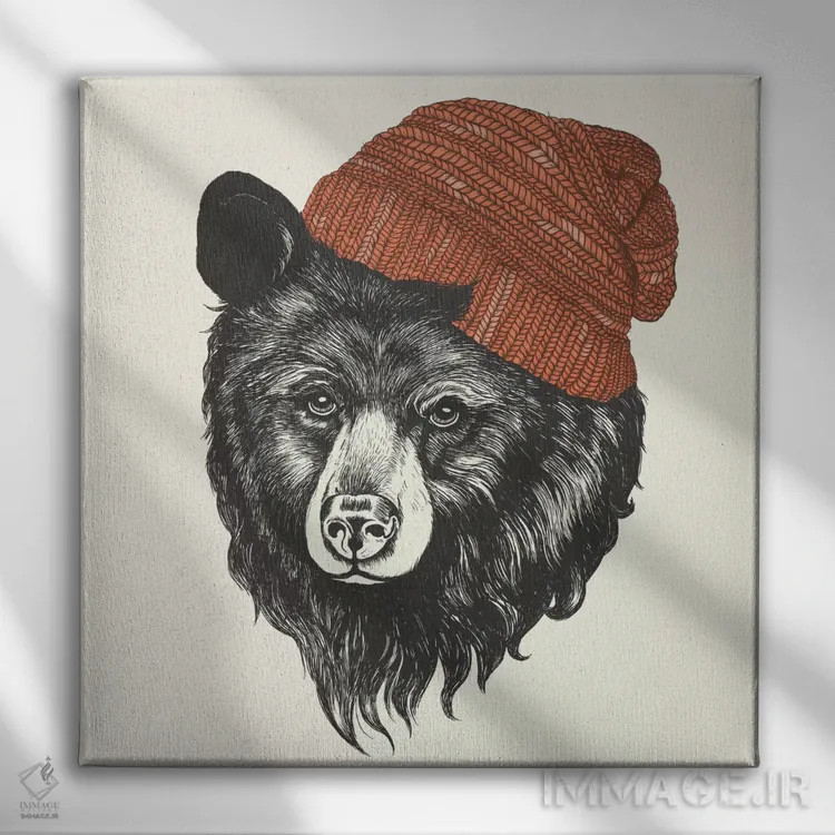 تابلو زیسو خرس اثر لورا گریوز - نمای روبهرو روی دیوار