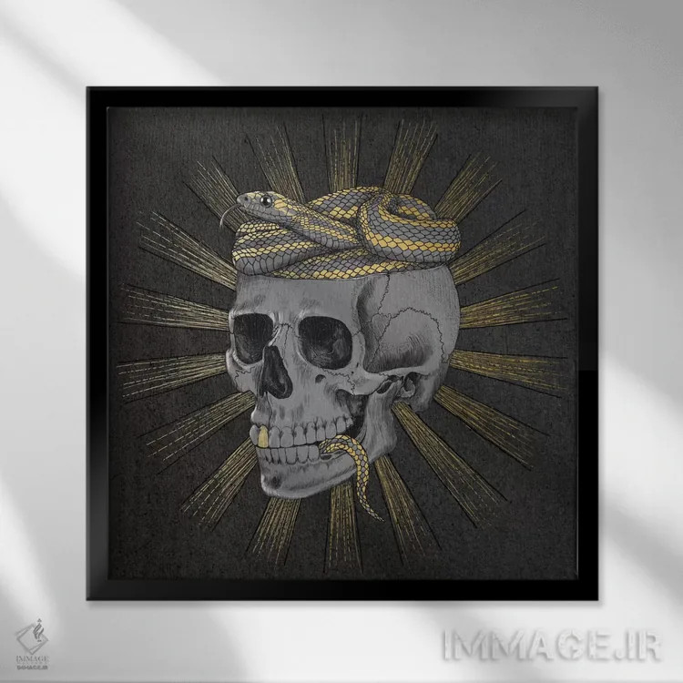 تابلو طلایی بمان اثر لورا گریوز - نمای قابدار مشکی