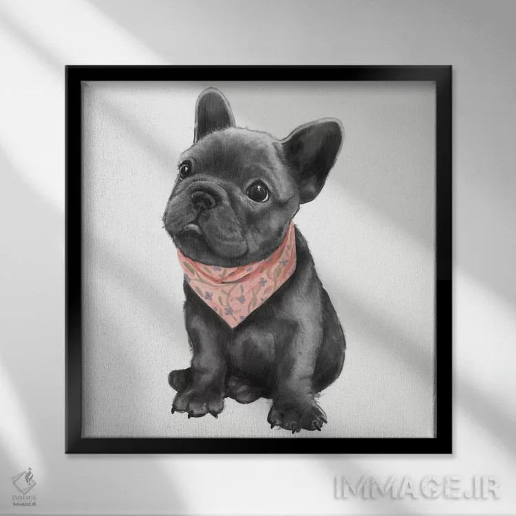 تابلو فرنچی صحبت میکنید؟ اثر لورا گریوز - نمای قابدار مشکی