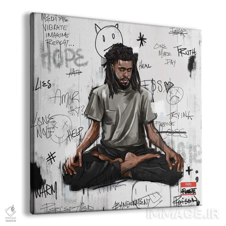 تابلو مدیتیشن اثر گوردون رو - نمای پرسپکتیو محصول