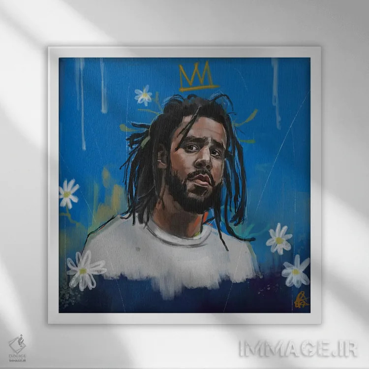 تابلو گل کل اثر گوردون رو - نمای قابدار سفید