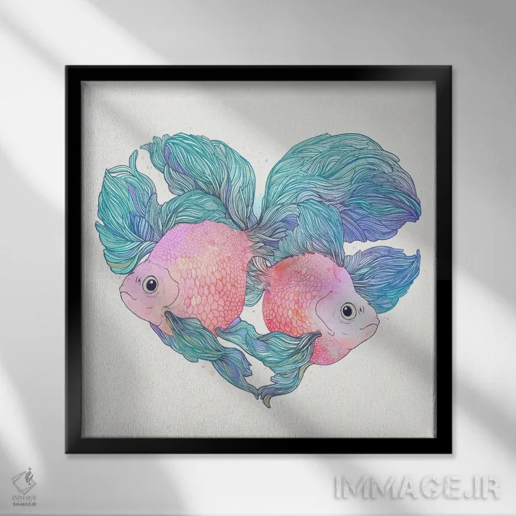 تابلو کراسوس (نوع ماهی) اثر لورا گریوز - نمای قابدار مشکی