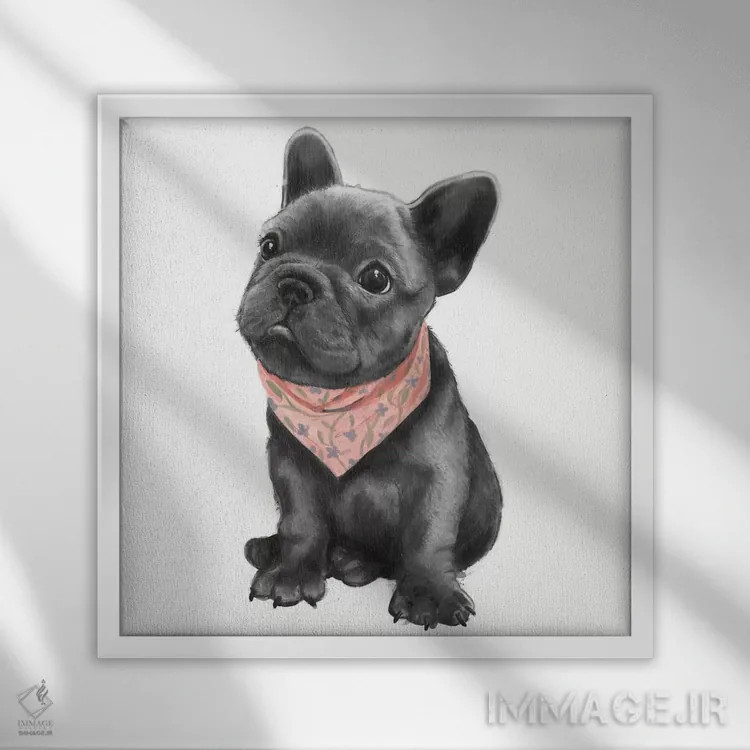 تابلو فرنچی صحبت میکنید؟ اثر لورا گریوز - نمای قابدار سفید