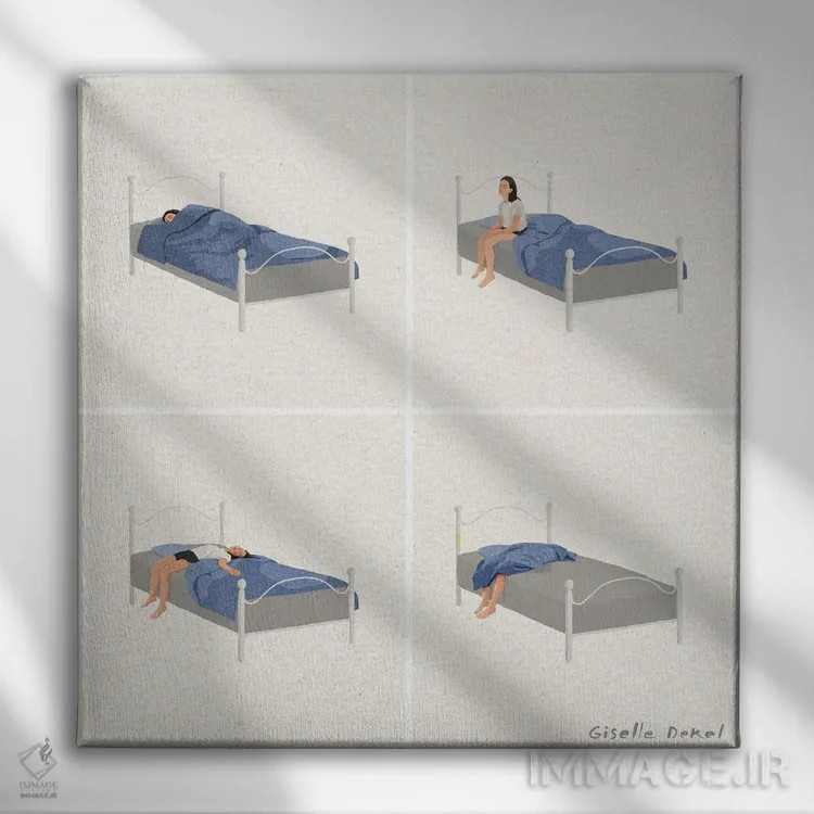 تابلو داستان قبل از خواب اثر گیسل دکل - نمای روبهرو روی دیوار