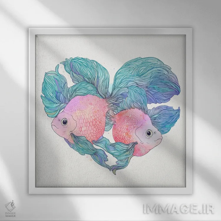 تابلو کراسوس (نوع ماهی) اثر لورا گریوز - نمای قابدار سفید