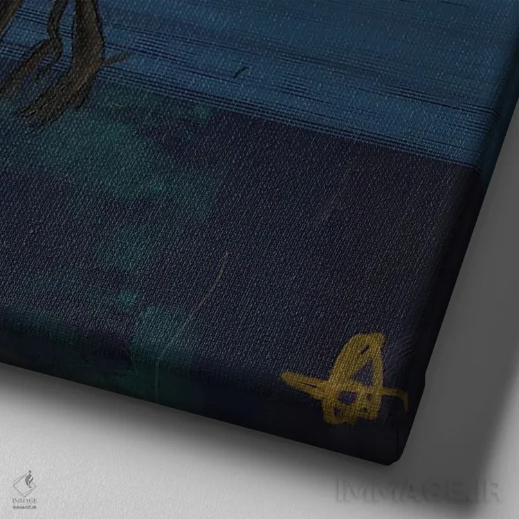 تابلو امروز آبی اثر گوردون رو - نمای نزدیک بافت بوم